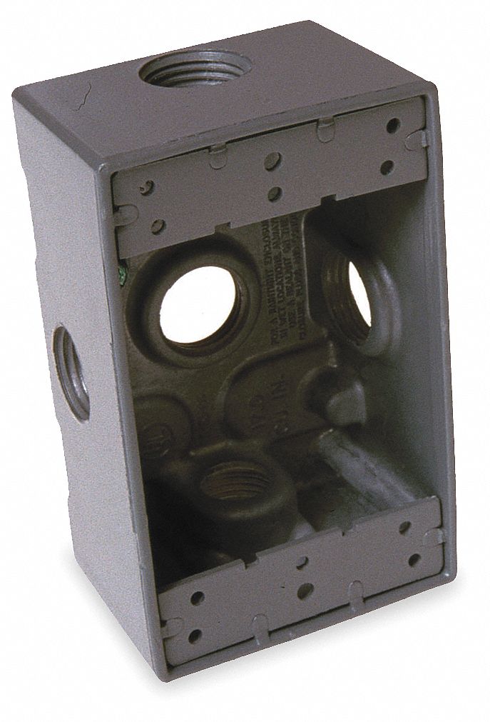 WEATHERPROOF BOX,1/2 IN HUB,5 INLET