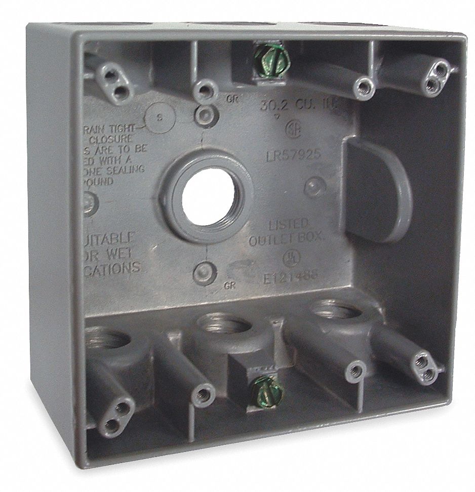 WEATHERPROOF BOX,1/2 IN HUB,7 INLET
