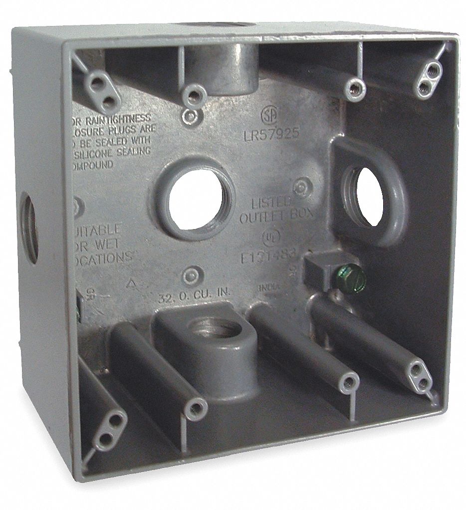 WEATHERPROOF BOX,3/4 IN HUB,5 INLET