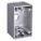 WEATHERPROOF ELECTRICAL BOX, ALUMINUM, 1 GANG, ½ IN HUB SIZE, 22.5 CU IN CAPACITY, GREY