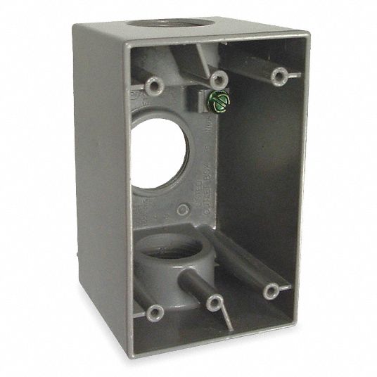 Bell Single Gang Vertical Mount Die-Cast Metal Gray Weatherproof