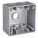 WEATHERPROOF ELECTRICAL BOX, ALUMINUM, 2 GANGS, ¾ IN HUB SIZE, 36 CU IN CAPACITY, GREY