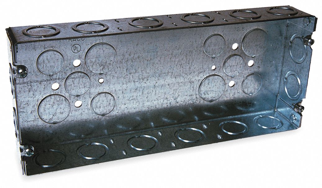 RACO Electrical Box, Gang, Number of Gangs 4, Galvanized Steel, 1 5/8