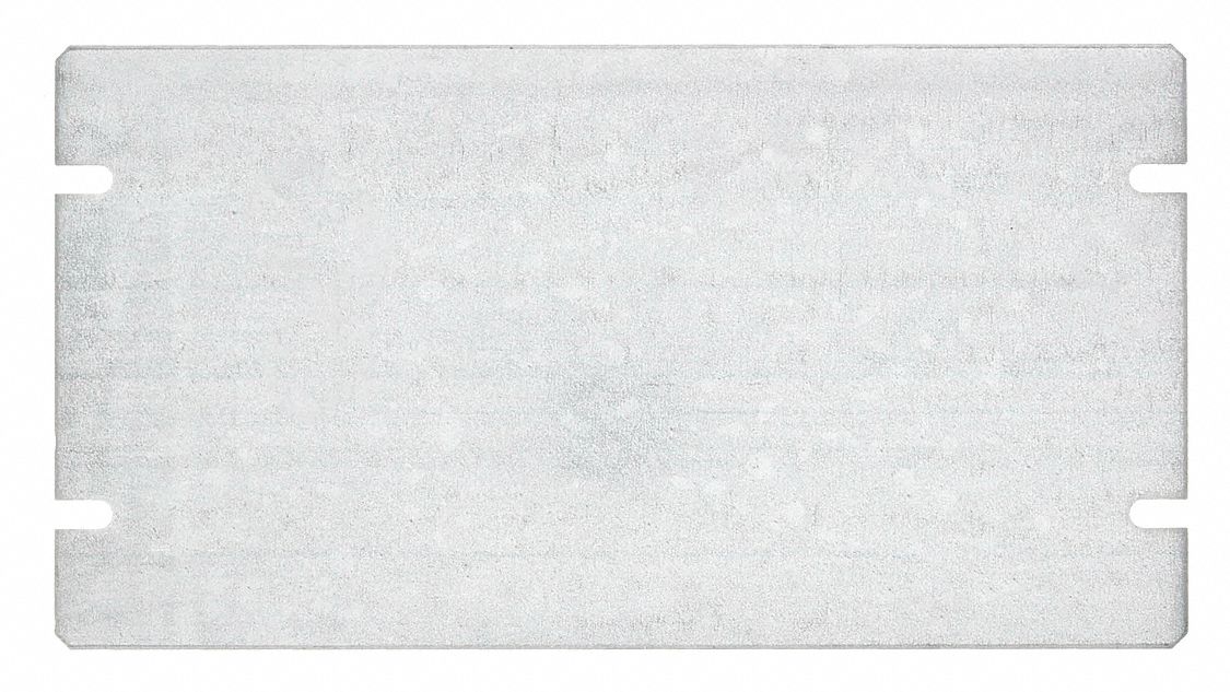 Electrical Box Cover: 3 Gangs, Blank, For Rectangular Box Shape, Steel, 4 1/2 in Overall Lg