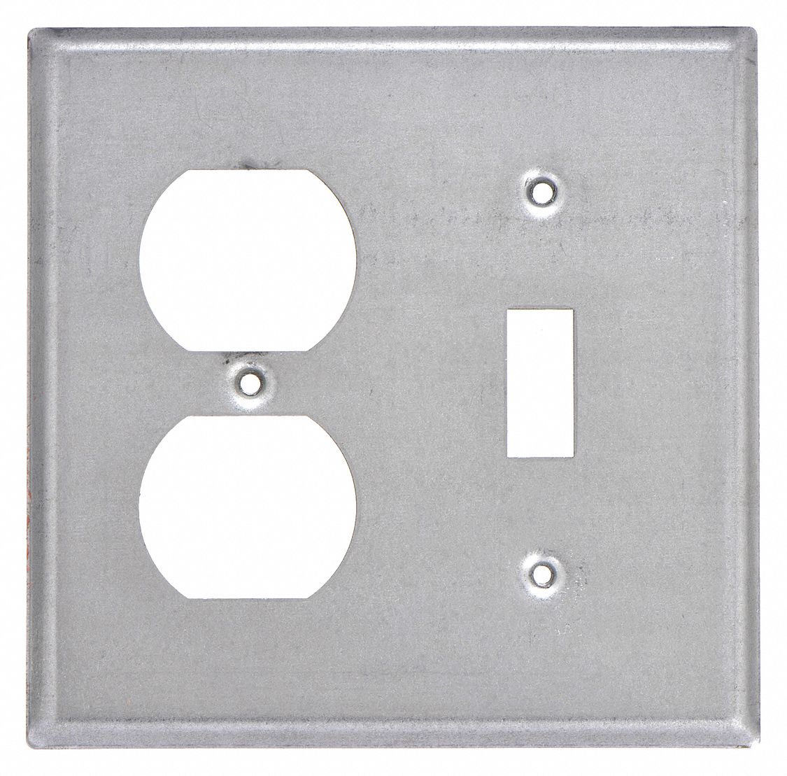 Electrical Box Cover: 2 Gangs, Open, For Square Box Shape, Galvanized Steel, 1/2 in Overall Dp