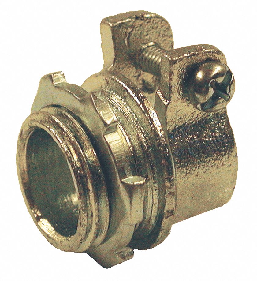 RACO Straight Connector Squeeze Clamp Style Iron, 3/8 in Trade Size