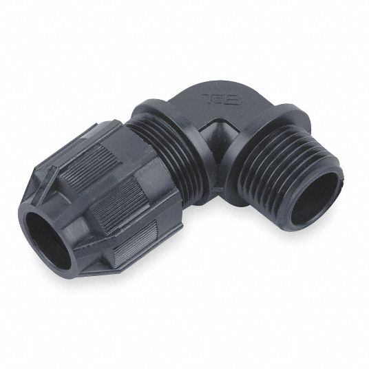 THOMAS & BETTS Liquid Tight Cord Connector Nylon, 1/2 in MNPT, 0.13 in to 0.38 in, Black