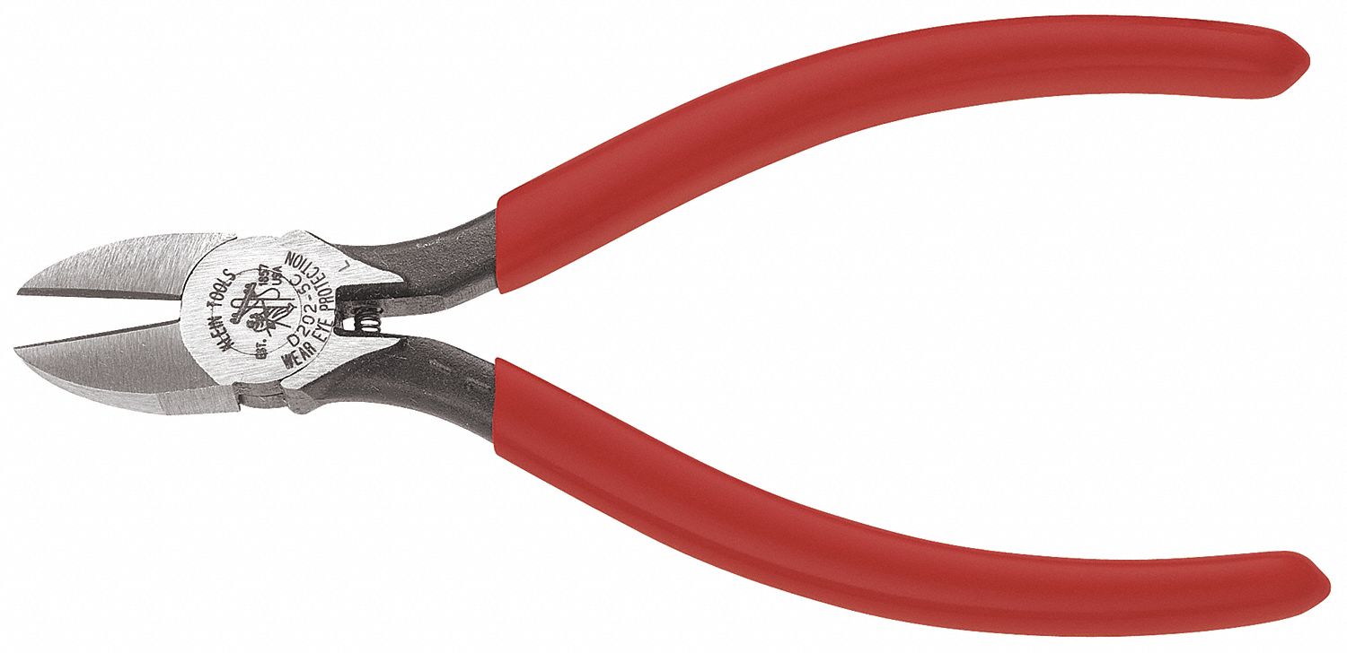 Diagonal Cutting Plier: Std, Straight, Oval, 7/8 in Jaw Lg, 3/4 in Jaw Wd, 6 1/8 in Overall Lg