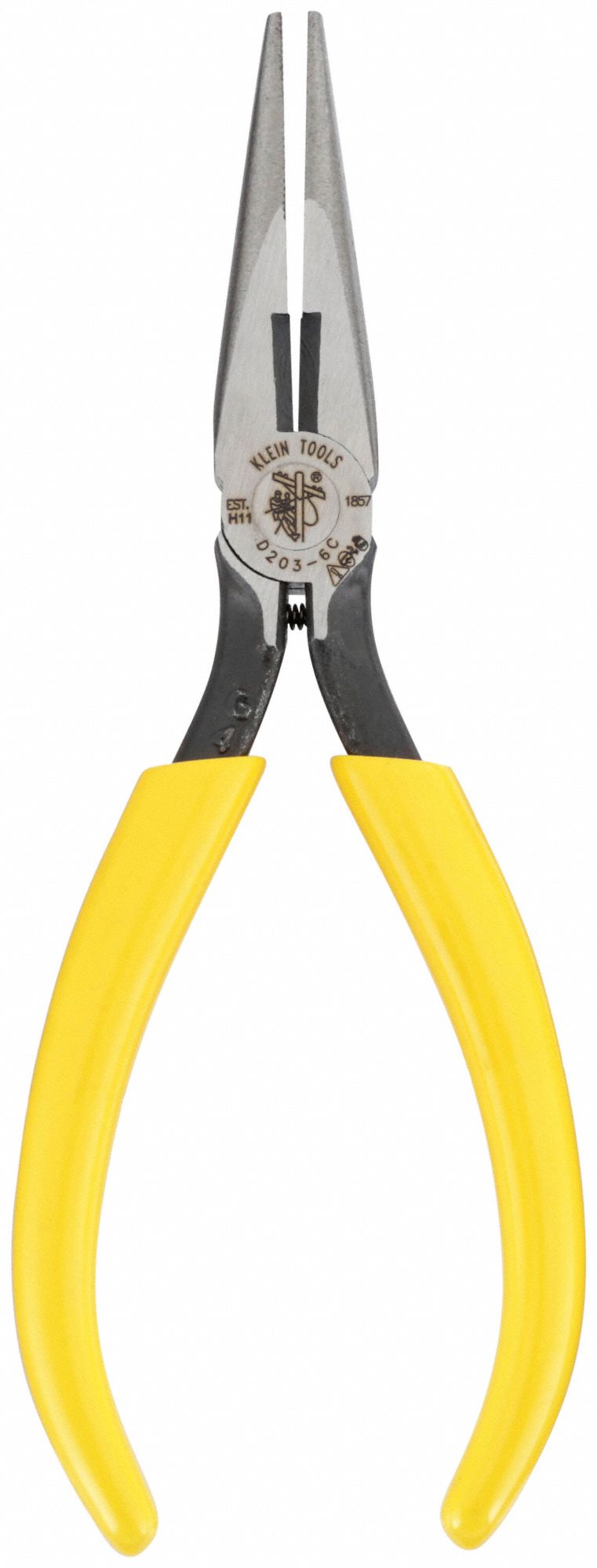 KLEIN TOOLS LONG-NOSE PLIERS SIDE CUTTERS 6-5/8 - Needle, Bent and
