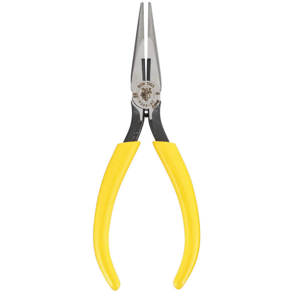 KLEIN TOOLS LONG-NOSE PLIERS SIDE CUTTERS 6-5/8 - Needle, Bent and Flat  Nose Pliers - KLND203-6C