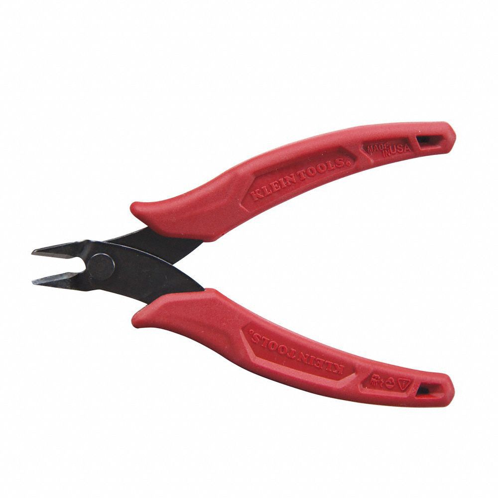 Diagonal Cutting Plier: Flush, Straight, Narrow, 1/2 in Jaw Lg, 1/4 in Jaw Wd, 5 in Overall Lg