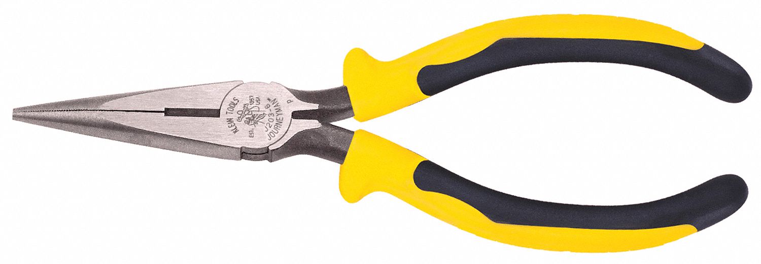 Needle Nose Plier: 1 1/4 in Max Jaw Opening, 7 3/8 in Overall Lg, 1 1/2 in Jaw Lg, 1/8 in Tip Wd