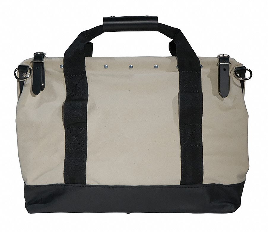 KLEIN TOOLS Tool Bag Canvas, 15 Pockets, 20 in Overall Wd, 6 in