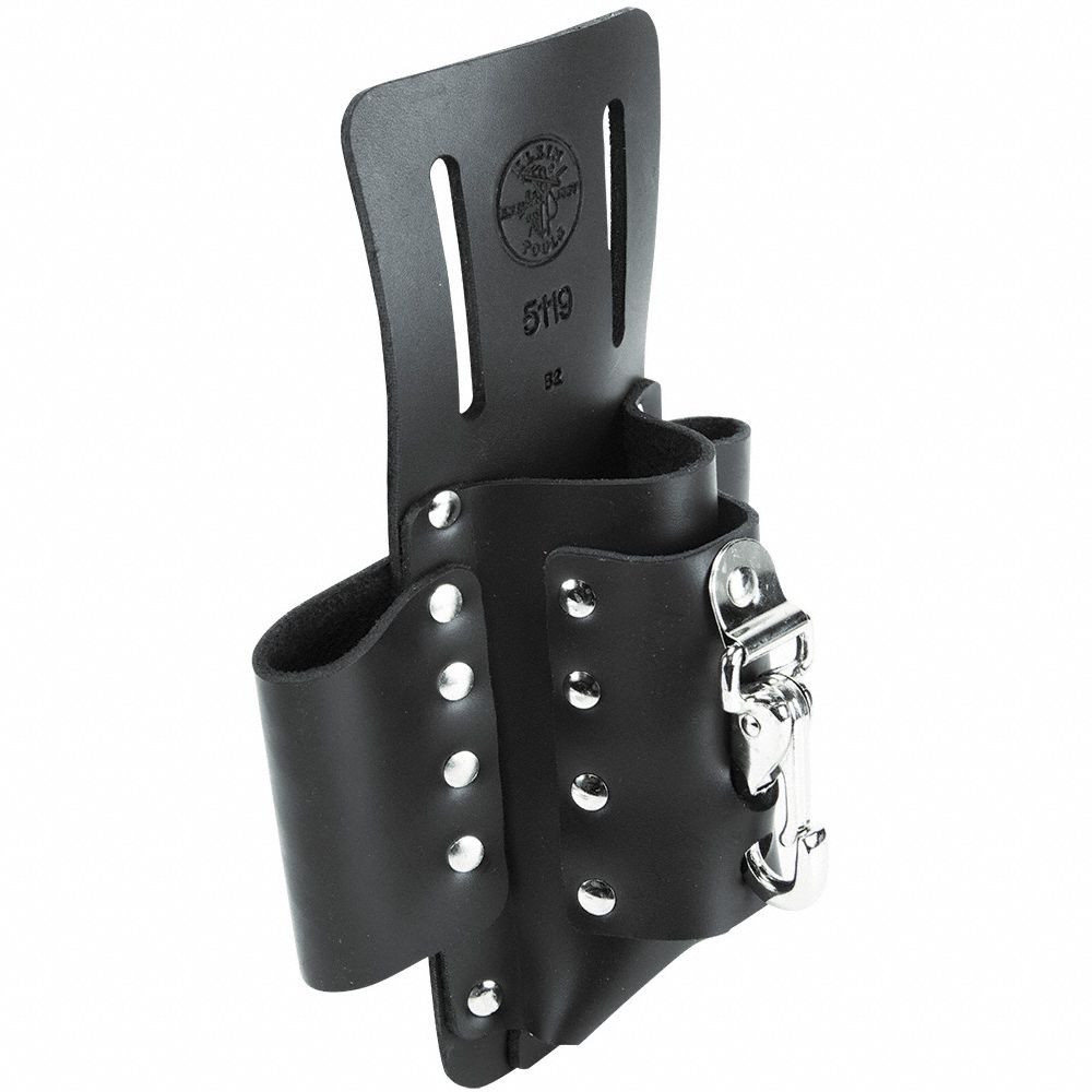 KLEIN TOOLS Black, Tool Holster, Leather, For Maximum Belt Width 2 in