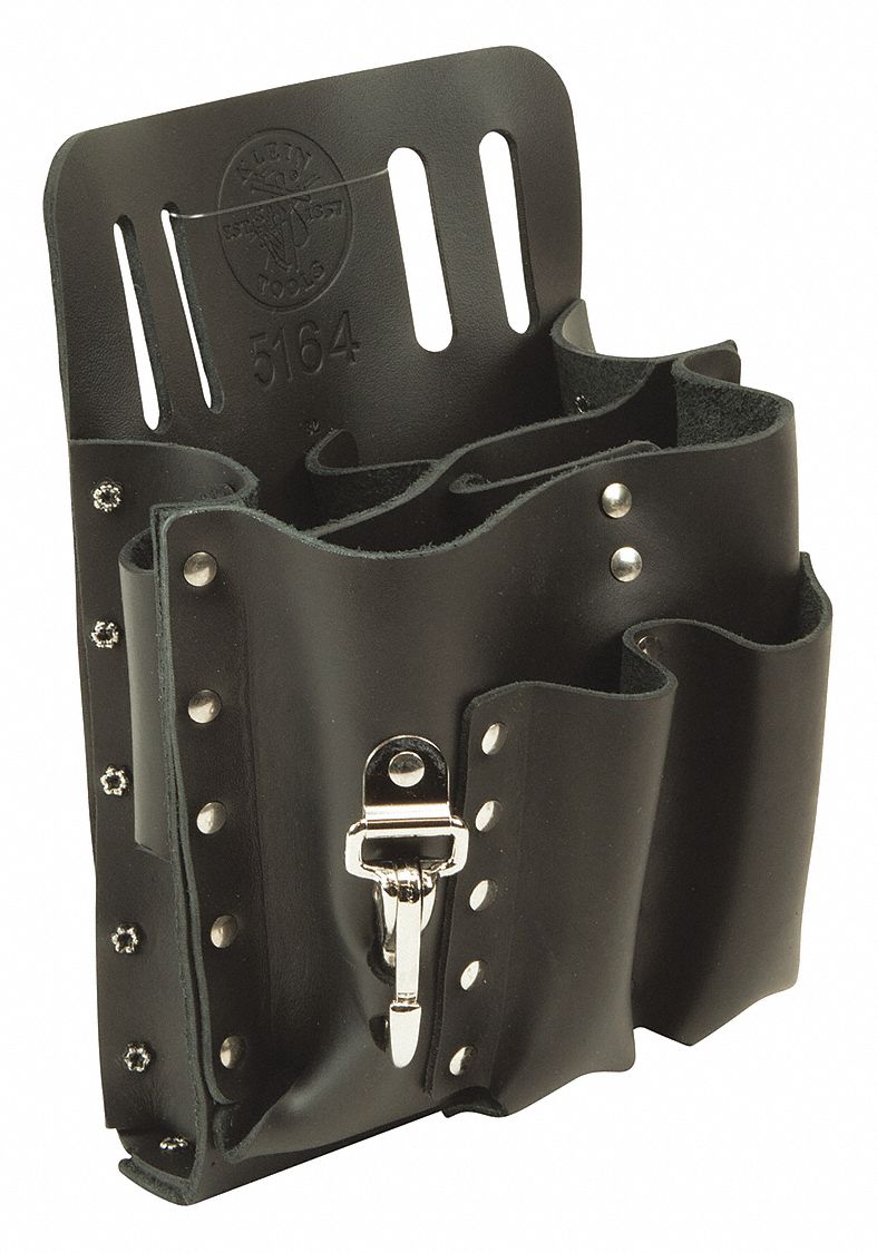 KLEIN TOOLS Black Tool Pouch Leather Fits Belts Up To In 2 In 