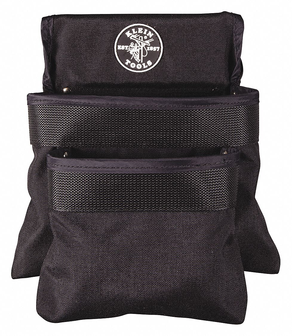 KLEIN TOOLS Black Tool Pouch, Cordura® Nylon, Fits Belts Up To (In.) 2