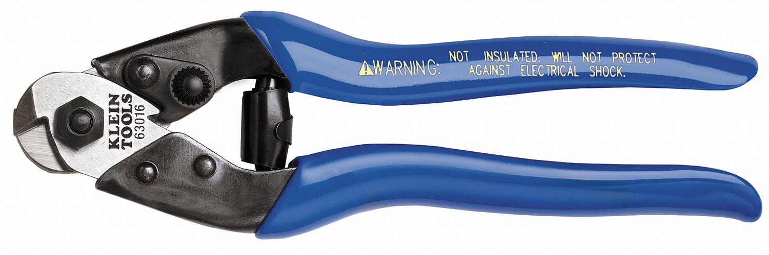 Cable Cutter: Plastic Handle, Shear, For 3/16 in Max Dia Aluminum Electric Cable