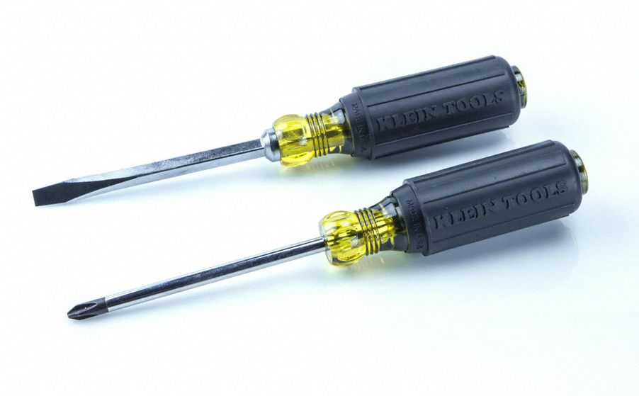 KLEIN TOOLS General Purpose Screwdriver Set 8 Pieces, Phillips/Slotted Tip, Ergonomic Grip