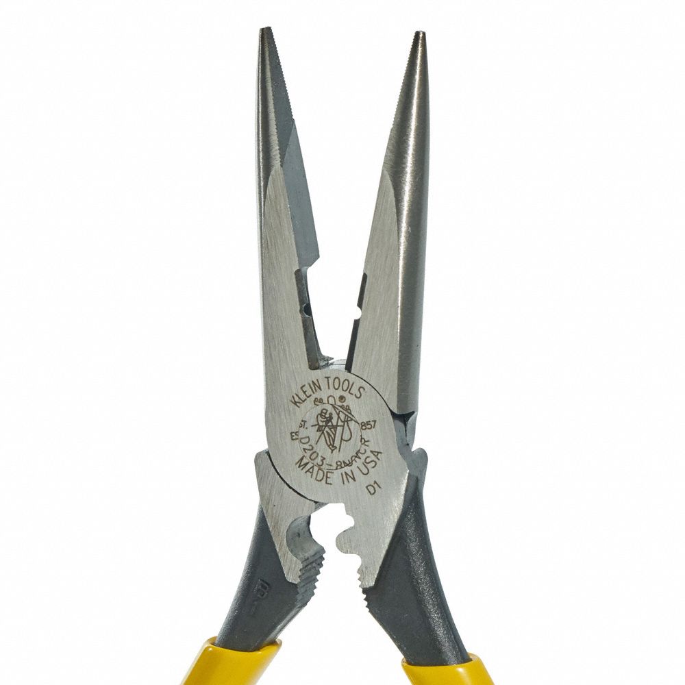 KLEIN TOOLS Needle Nose Pliers, Jaw Length 2 5/16 in, Jaw Width 1 in