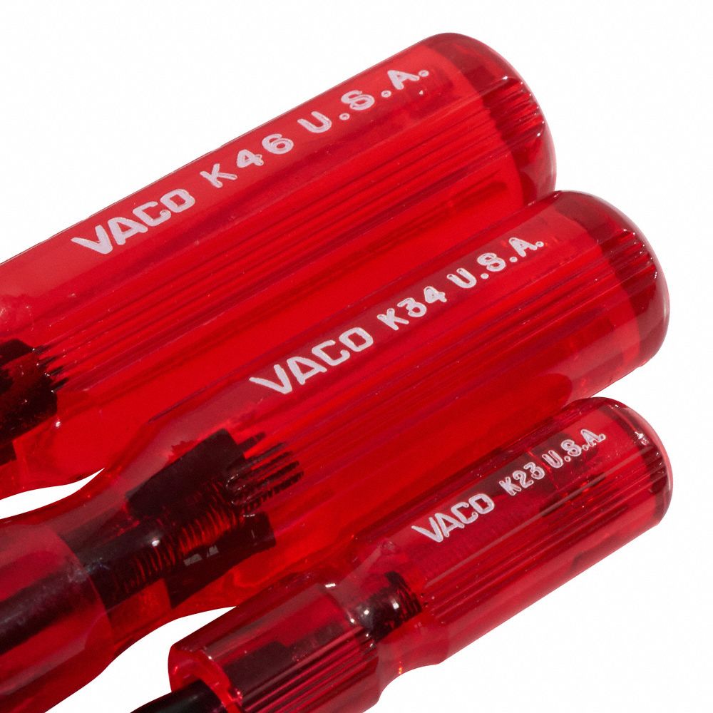 VACO Slotted/Square Screw Holding Screwdriver Set, Acetate, Number of