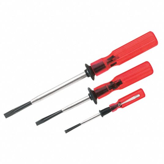 KLEIN TOOLS, 3 Pieces, Slotted/Square Tip, Screw Holding