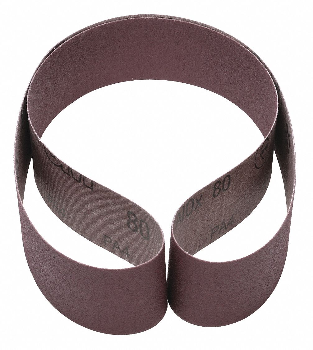 3M Sanding Belt, 48 in Length, 2 in Width, Aluminum Oxide, 80 Grit