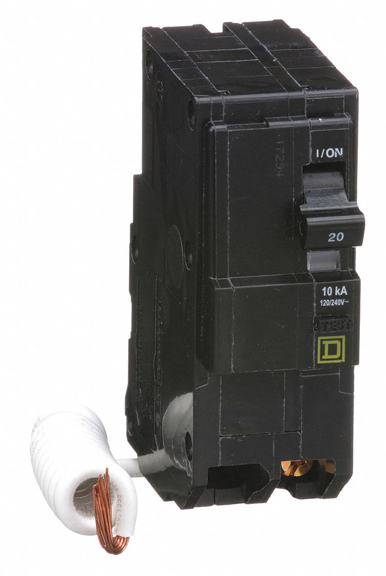Miniature Circuit Breaker: 20 A, 120/240V AC, Single Phase, 10kA at 120V AC, 2 Poles