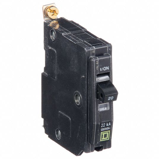 SQUARE D, 20 A, 120/240V AC, Miniature Circuit Breaker - 2DM45|QOB120VH ...