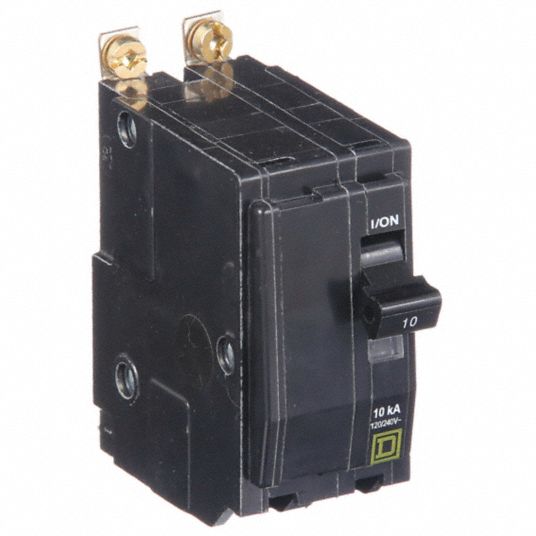 SQUARE D, 10 A, 120/240V AC, Miniature Circuit Breaker - 2DM53|QOB210 ...