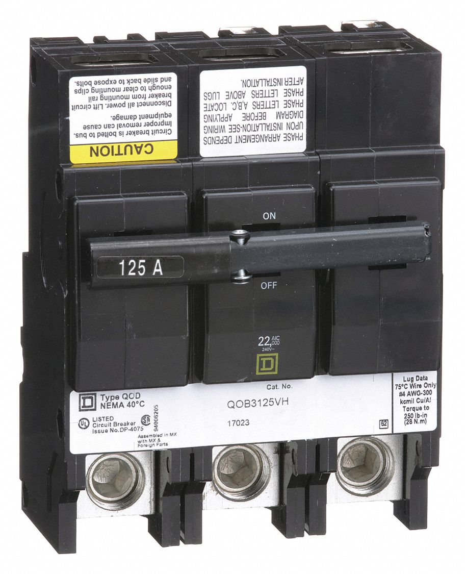 SQUARE D, 125 A, 120/240V AC, Miniature Circuit Breaker 2DM83
