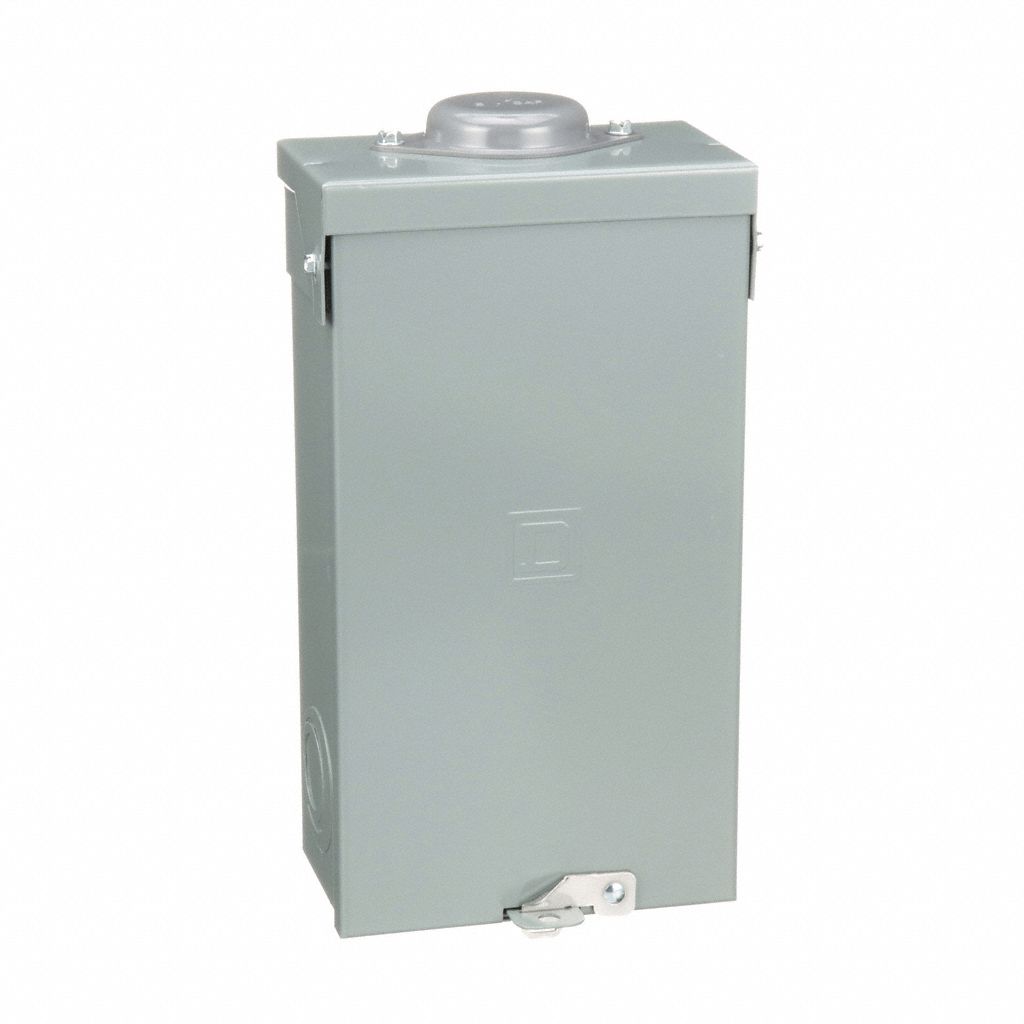 Circuit Breaker Enclosure: 3 Spaces, 100 A Amps, Surface Mounting, Outdoor