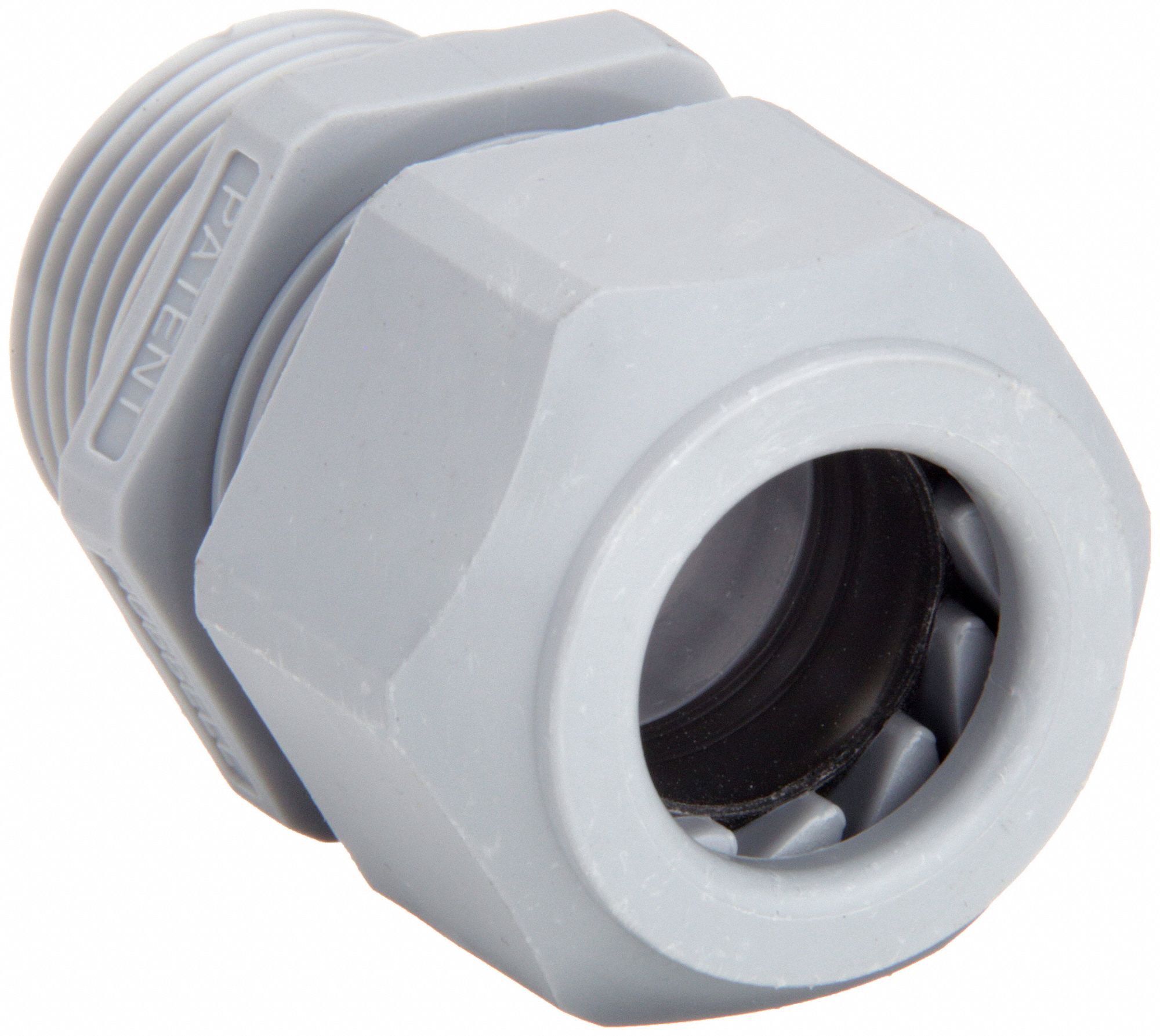 LIQUID TIGHT CORD CONNECTOR, NYLON, 1 IN MNPT, 0.59 IN TO 1 IN, GREY