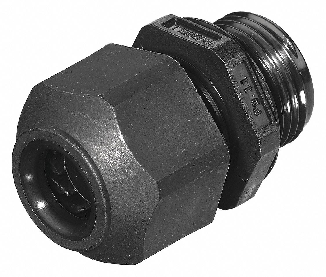 LIQUID TIGHT CORD CONNECTOR, NYLON, PG11, MALE, 0.23 IN TO 0.40 IN, BLACK