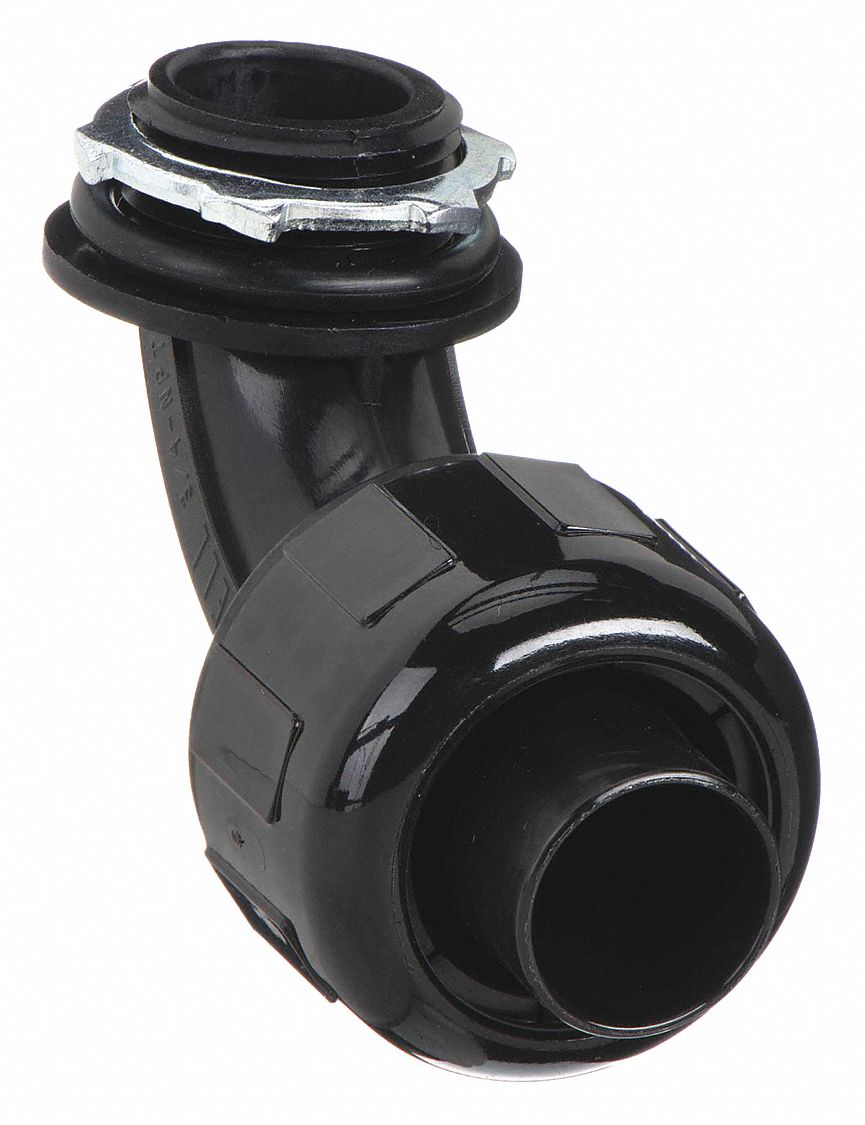 LIQUID-TIGHT CONDUIT FITTING, 1¼ IN TRADE SIZE, 90 ° , INSULATED, BLACK