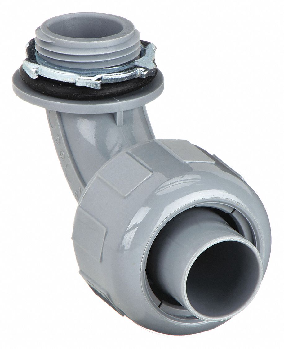 LIQUID-TIGHT CONDUIT FITTING, ¾ IN TRADE SIZE, 90 ° , INSULATED, GREY