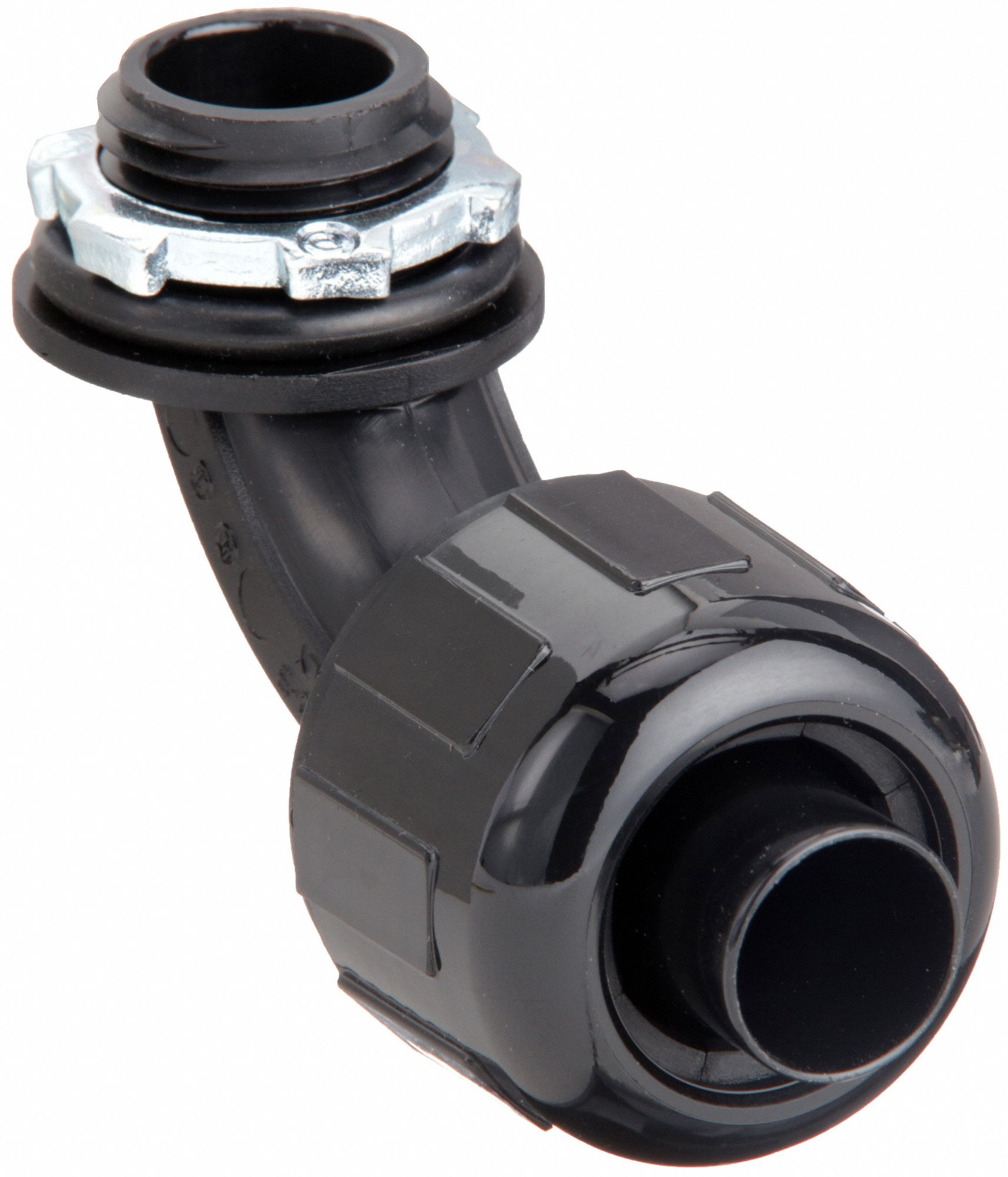 LIQUID-TIGHT CONDUIT FITTING, ½ IN TRADE SIZE, 90 ° , INSULATED, BLACK