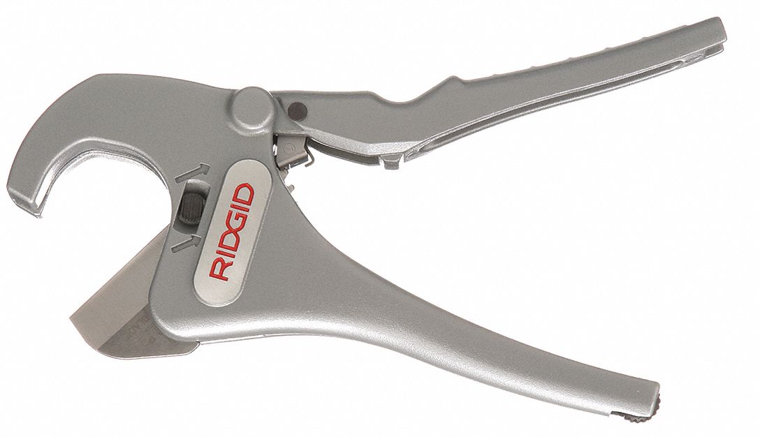 RIDGID Pipe Cutter: 3/16 in – 1 11/16 in OD Cutting Capacity, Ratcheting  Shear, 8 1/2 in Tool Lg