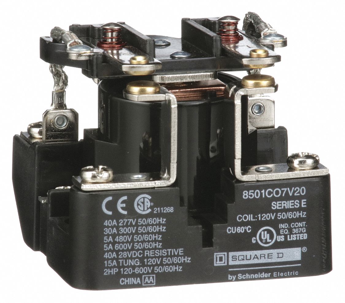 SQUARE D 120V AC, 6-Pin Surface Open Power Relay; Electrical Connection ...