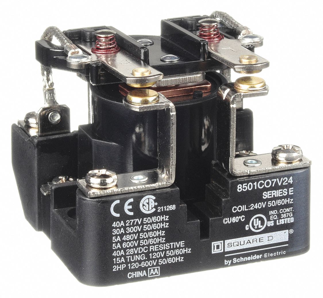 Open Power Relay: Surface Mounted, 30 A Current Rating, 240V AC, 6 Pins/Terminals, DPST-NO