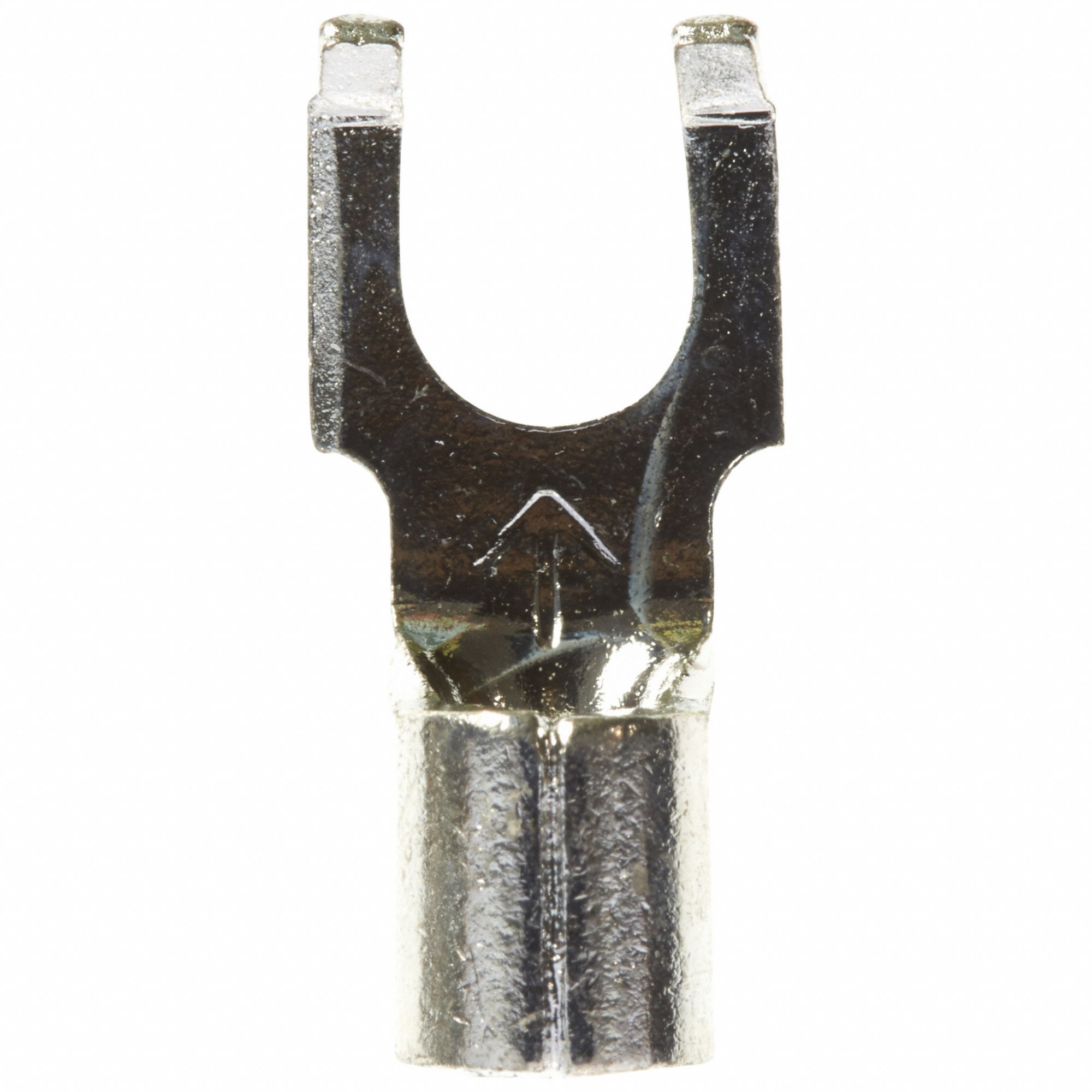 Fork Terminals: Bare, #10 Stud Size, 12 AWG – 10 AWG Wire Range, Flanged Fork, 600 V