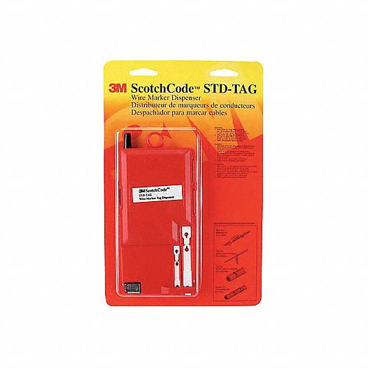 3M Wire Marker Tape Dispenser, STD101 and STD102, Write On, White