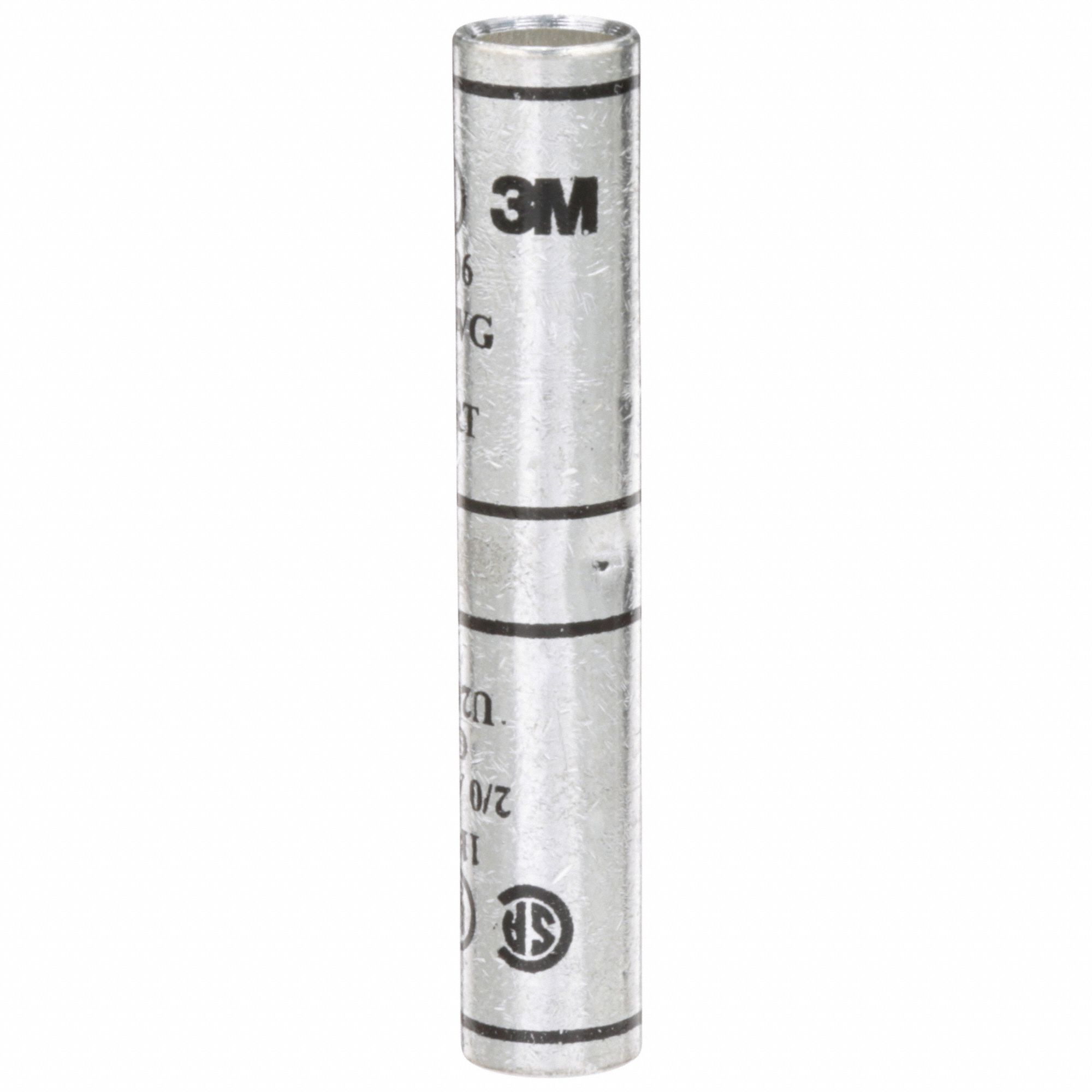 Open Barrel Splices: 2/0 AWG Wire Size, Black Code, 3.13 in, Copper Barrel, 2/0 AWG Max Wire Size