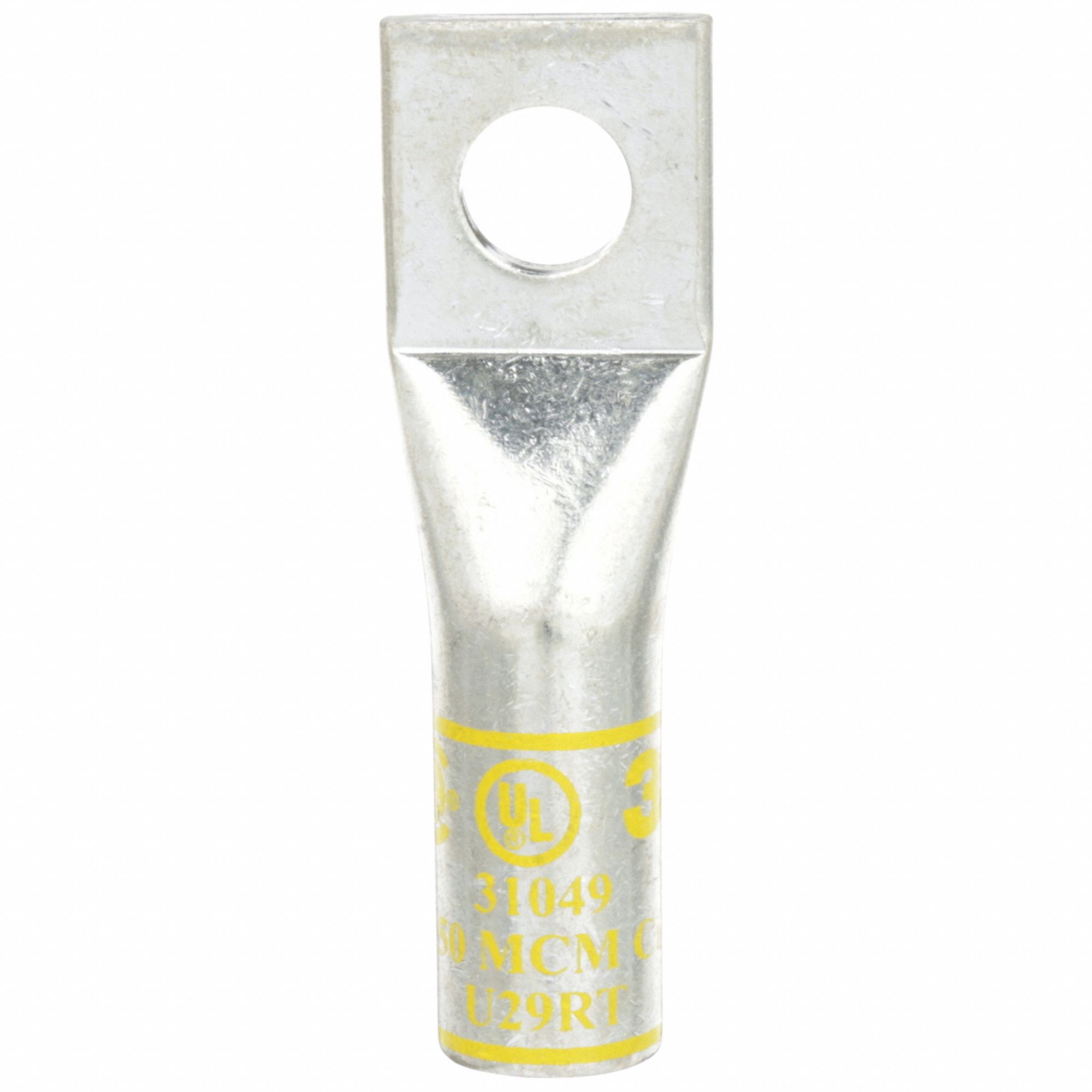 Compression Lugs: For 250 kcmil, Stranded Wire Type, 1/2 in Stud Size, Long, Copper