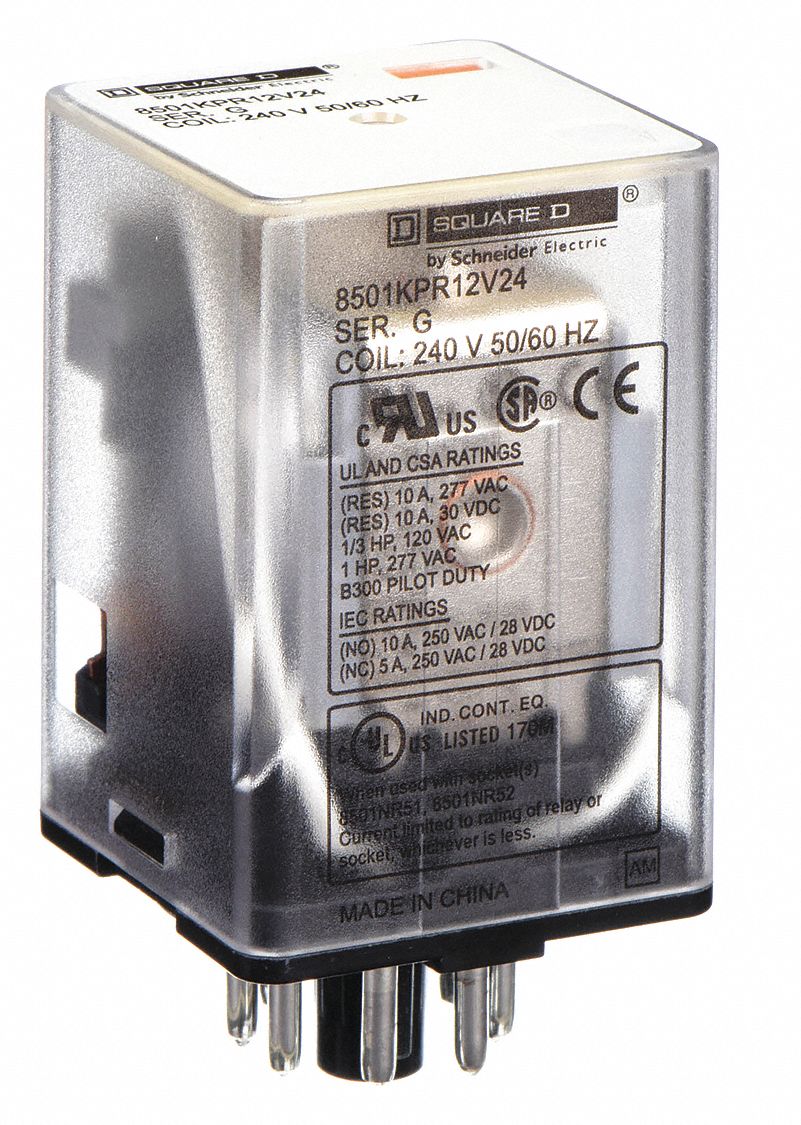 General Purpose Relay: Socket Mounted, 10 A Current Rating, 240V AC, 8 Pins/Terminals