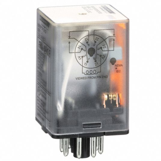 Schneider Electric Relay, 220V AC Coil Volts, Square, 8 Pin, DPDT RXG21M7