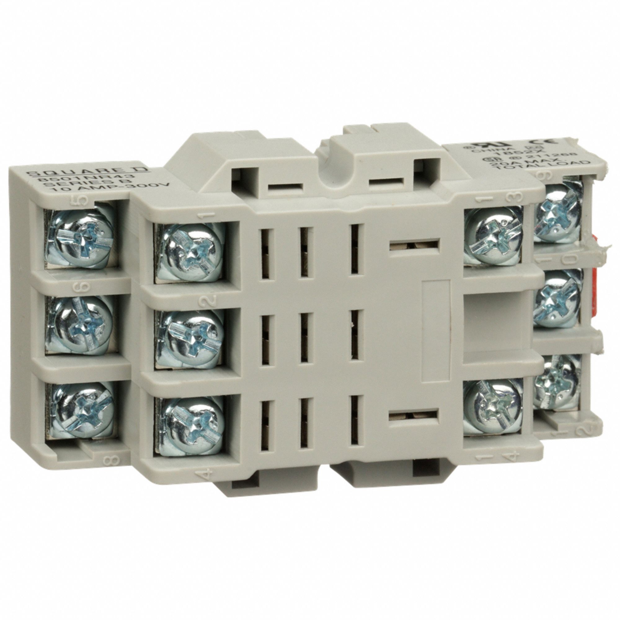 RELAY SOCKET, 10 A RATING, DIN-RAIL AND SURFACE SOCKET MOUNTING, 11 PINS, E SOCKET, ELEVATOR