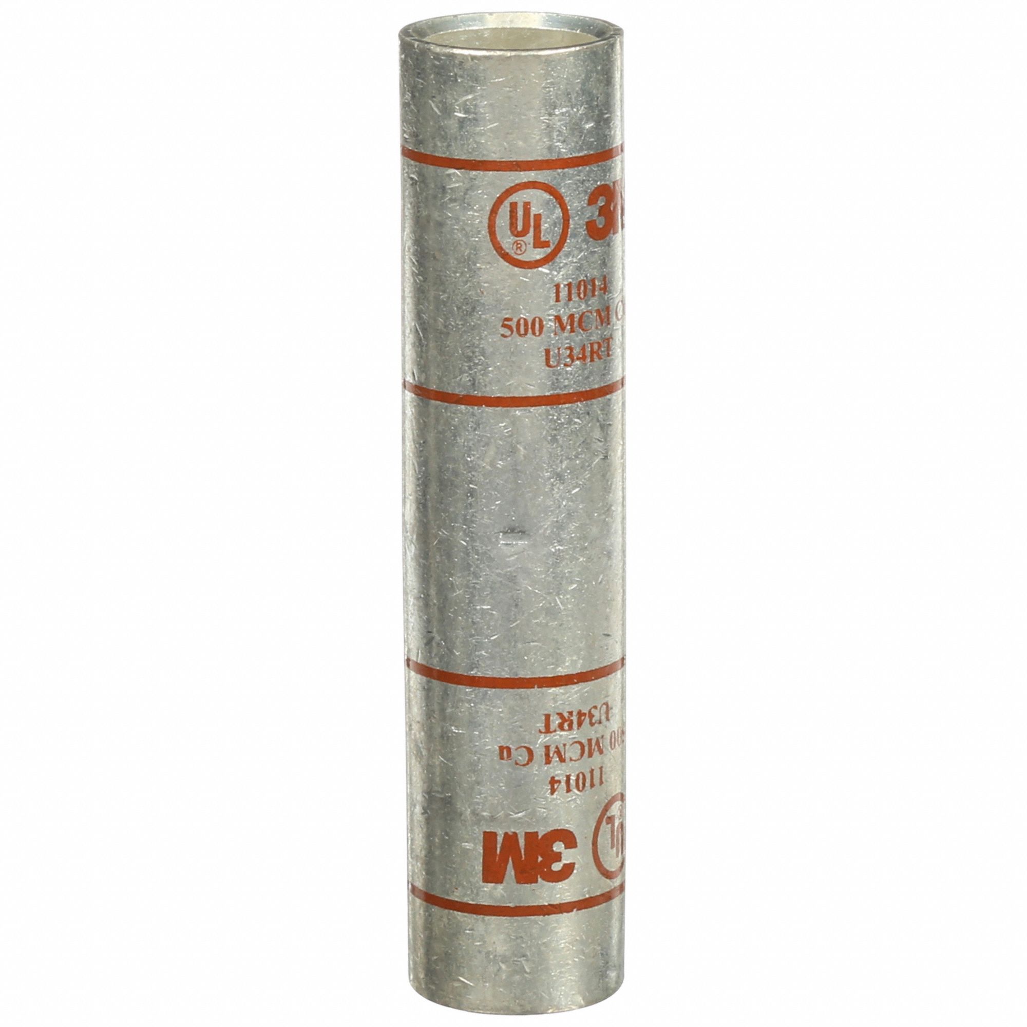 3M Open Barrel Splices: 500 kcmil Wire Size, Brown Code, 4.63 in, Copper Barrel, 87 Die (MPN 11014). Key specifications — Die Code: 87; Brand: 3M; Color Code: Brown.