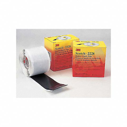 Insulating Electrical Tape: Moisture-Resistant, 3M™, Scotch®, 2228, Rubber, 2 in x 10 ft, 10 PK