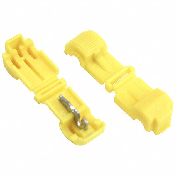 Insulation Displacement Connector: 1 Ports, Yellow, 12 AWG – 12 AWG Run Size Range, 600 V
