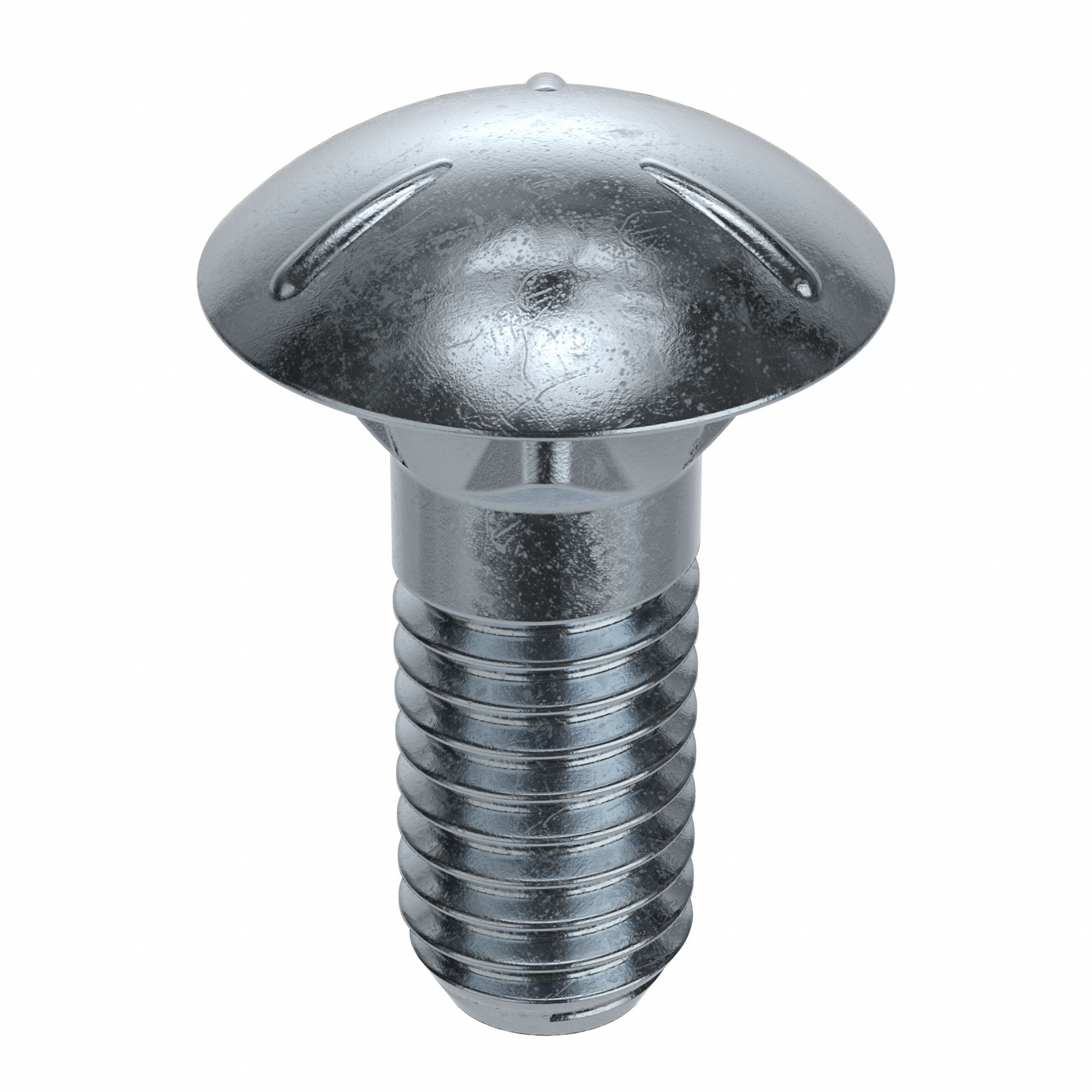 Carriage Bolt: Square, Steel, Grade 5, Zinc Plated, 3/8